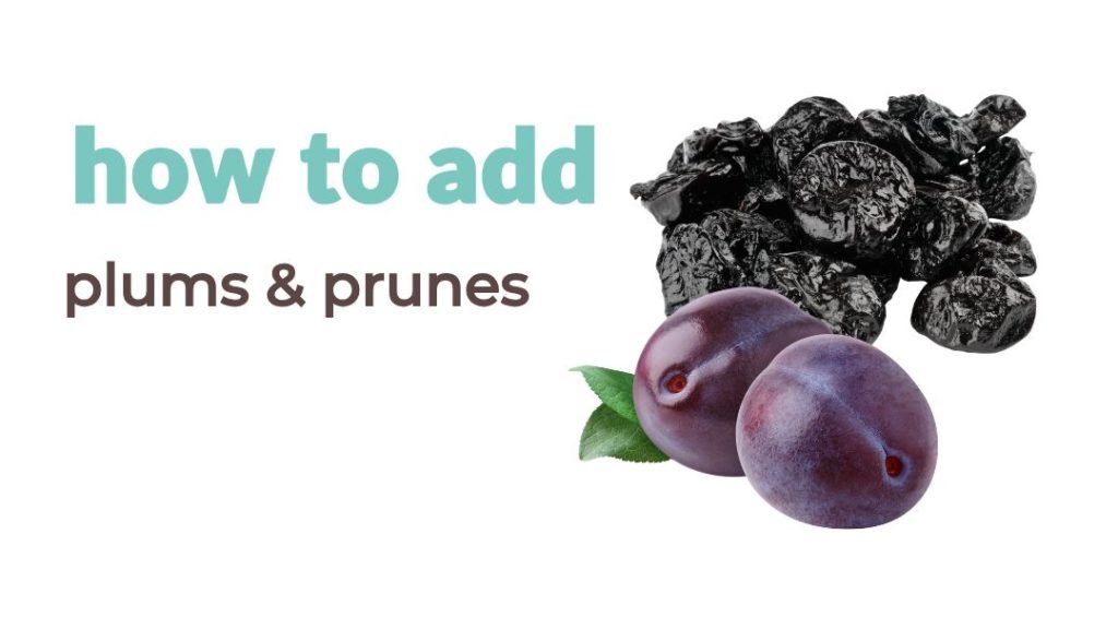 a picture of prunes and two fresh plums